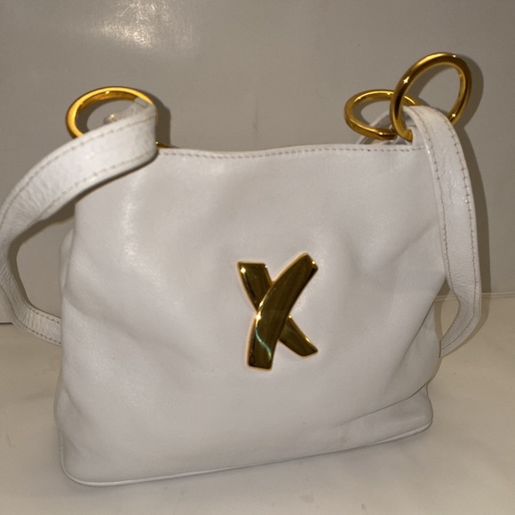 Women Vintage Leather White Crossbody Purse By Paloma Picasso/Women Designer Bag - Picture 4 of 11